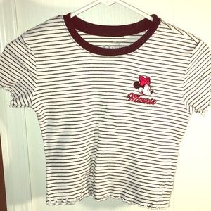 Cute little crop top Minnie Mouse black and white